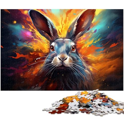 Puzzle für Erwachsene 1000 Teile Fantasie Puzzle mit Buntem Kaninchen für Erwachsene und Kinder Holzpuzzle Lernspielzeug 1000 Teile (75 x 50 cm) von zouxangzz