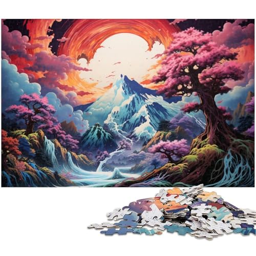 Puzzle für Erwachsene 1000 Teile Fantasie Puzzle mit japanischer Landschaftsmalerei Holzpuzzle pädagogisches Spielzeug zum Stressabbau 1000 Teile (75 x 50 cm) von zouxangzz