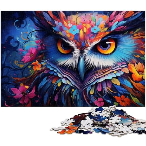 Puzzle für Erwachsene 1000 Teile Fantasie Sternenhimmel Eule Herausforderndes Spiel Spielzeug Weihnachtspuzzle Geschenke 1000 Stück (38x26cm) von zouxangzz