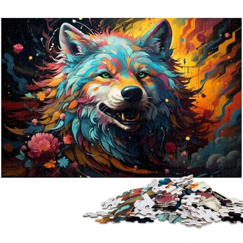 Puzzle für Erwachsene 1000 Teile Fantasie bunt Grauer Wolf Puzzle Spielzeug einzigartige Heimdekoration und Geschenke geeignet für Teenager ab 14 Jahren 1000 Teile (75 x 50 cm) von zouxangzz