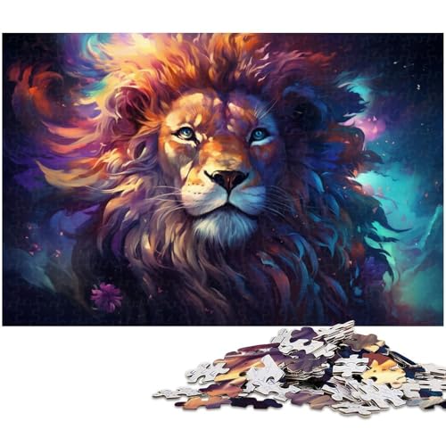 Puzzle für Erwachsene 1000 Teile Fantasie bunter Löwe Puzzle für Erwachsene Holzspiele für die ganze Familie Weihnachts und Geburtstagsgeschenke 1000 Teile (75 x 50 cm) von zouxangzz
