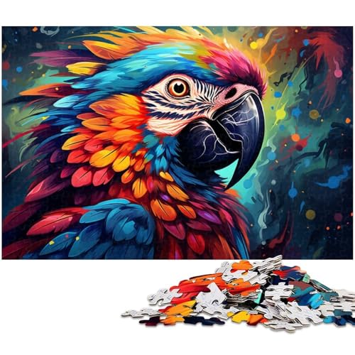 Puzzle für Erwachsene 1000 Teile Fantasie bunter Papagei Puzzle für Erwachsene Holzpuzzle Heimdekoration 1000 Teile (75 x 50 cm) von zouxangzz