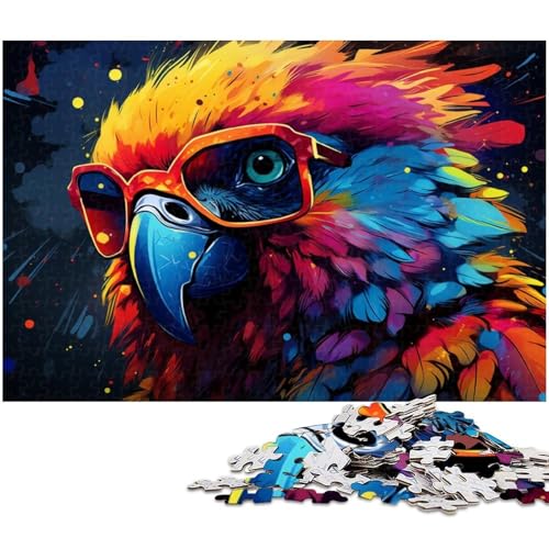 Puzzle für Erwachsene 1000 Teile Fantasie bunter Papagei das Puzzle mit passendem Poster und Quizblatt 1000 Teile (38 x 26 cm) von zouxangzz