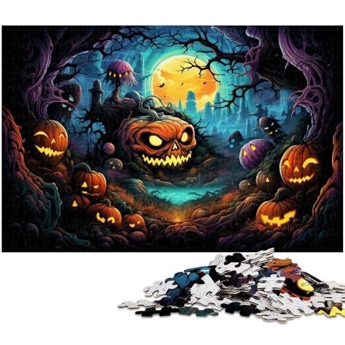 Puzzle für Erwachsene 1000 Teile Fantasie buntes Kürbis Totenkopf Puzzle für Holzpuzzle pädagogisches Spielzeug zum Stressabbau 1000 Teile (75 x 50 cm) von zouxangzz