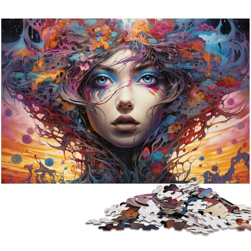 Puzzle für Erwachsene 1000 Teile Fantasie buntes Kunstpuzzle für Erwachsene Holzspiele für die ganze Familie Weihnachts und Geburtstagsgeschenke 1000 Teile (75 x 50 cm) von zouxangzz