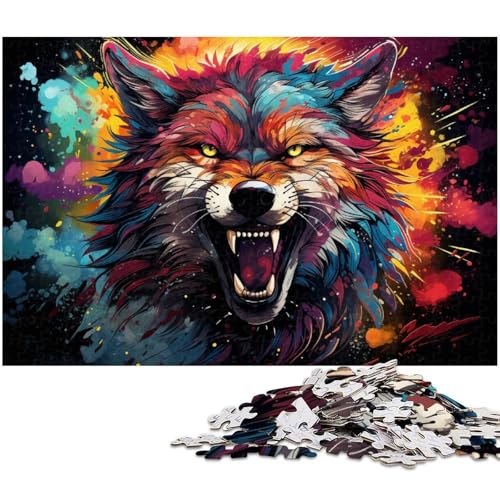 Puzzle für Erwachsene 1000 Teile Fantasie buntes Wolf Puzzle für Erwachsene Holzspiele für die ganze Familie Weihnachts und Geburtstagsgeschenke 1000 Teile (75 x 50 cm) von zouxangzz