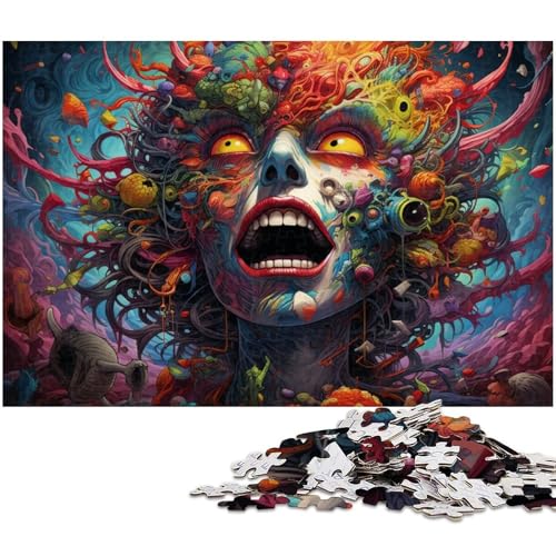 Puzzle für Erwachsene 1000 Teile Fantasie farbenfrohe Kunst Puzzles aus Holz pädagogisches Spielzeug zum Stressabbau 1000 Teile (75 x 50 cm) von zouxangzz