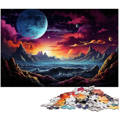 Puzzle für Erwachsene 1000 Teile Fantasie farbenfrohe Planetenlandschaft EIN Kunstwerk für Teenager ab 14 Jahren 1000 Teile (75 x 50 cm) von zouxangzz