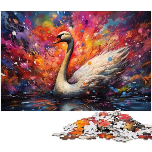 Puzzle für Erwachsene 1000 Teile Fantasie farbenfrohes Schwanen Puzzle jedes Teil ist einzigartig – anspruchsvolles Familienspiel 1000 Teile (38 x 26 cm) von zouxangzz