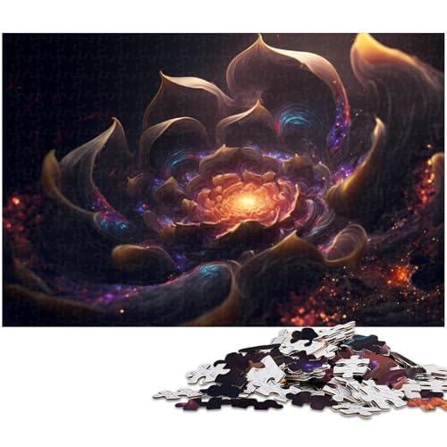 Puzzle für Erwachsene 1000 Teile Fantasieblumen Holzpuzzle – Lernspielzeug Familienspiele (Größe 75 x 50 cm) von zouxangzz