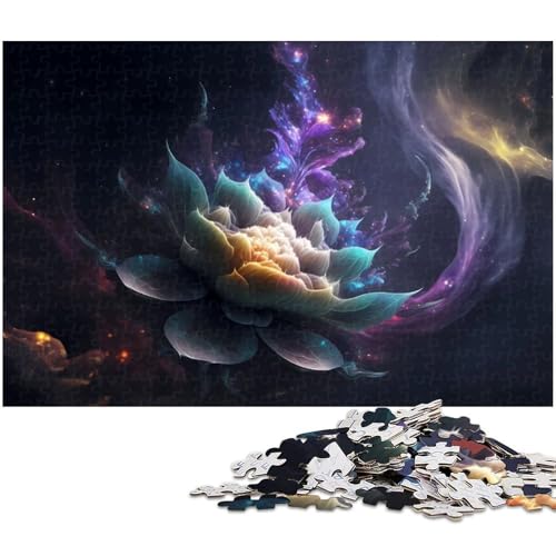 Puzzle für Erwachsene 1000 Teile Fantasieblumen Holzpuzzle – Lernspielzeug Familienspiele (Größe 75 x 50 cm) von zouxangzz