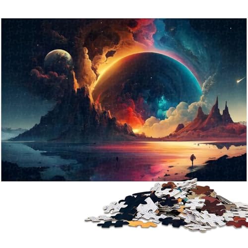 Puzzle für Erwachsene 1000 Teile Fantasielandschafts Puzzles für Holzpuzzles pädagogisches Spielzeug zum Stressabbau (Größe 75 x 50 cm) von zouxangzz