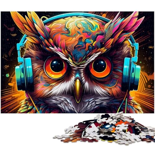 Puzzle für Erwachsene 1000 Teile Fantasy Art Eulen Puzzle für Erwachsene Holzspiele für die ganze Familie Weihnachts und Geburtstagsgeschenke (Größe 75 x 50 cm) von zouxangzz