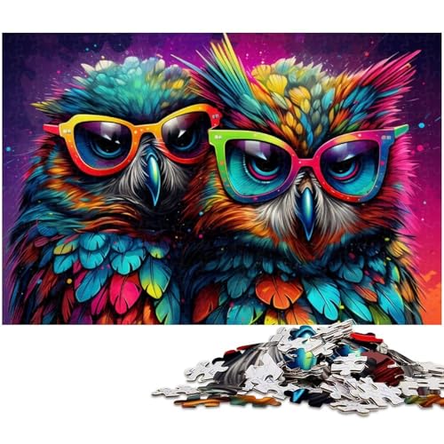 Puzzle für Erwachsene 1000 Teile Fantasy Art Eulen Puzzles für Holzpuzzles pädagogisches Spielzeug zum Stressabbau (Größe 75 x 50 cm) von zouxangzz