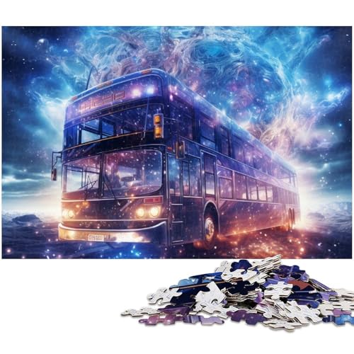 Puzzle für Erwachsene 1000 Teile Fantasy Bus Puzzles für Holzpuzzles pädagogisches Spielzeug zum Stressabbau (Größe 75 x 50 cm) von zouxangzz