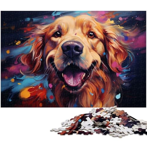 Puzzle für Erwachsene 1000 Teile Fantasy Golden Retriever Puzzle für Erwachsene Holzspiele für die ganze Familie Weihnachts und Geburtstagsgeschenke 1000 Teile (75 x 50 cm) von zouxangzz