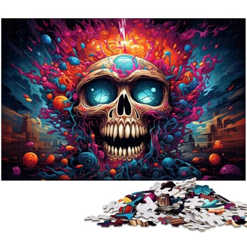 Puzzle für Erwachsene 1000 Teile Fantasy Kunst Totenkopf Holzpuzzle – Lernspielzeug Familienspiele 1000 Teile (75 x 50 cm) von zouxangzz