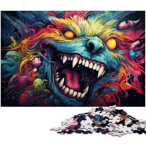 Puzzle für Erwachsene 1000 Teile Fantasy Monster das Puzzle mit passendem Poster und Quizblatt 1000 Teile (75 x 50 cm) von zouxangzz
