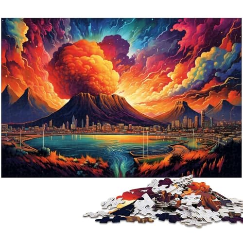 Puzzle für Erwachsene 1000 Teile Farbe Südafrika Kapstadt anspruchsvolles Spiel Spielzeug Weihnachtspuzzle Geschenke 1000 Teile (75 x 50 cm) von zouxangzz