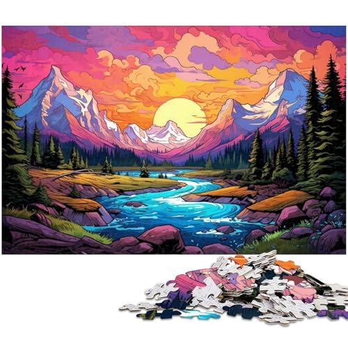 Puzzle für Erwachsene 1000 Teile Farbiger Glacier Nationalpark Heimdekoration Puzzle 1000 Teile (75 x 50 cm) von zouxangzz