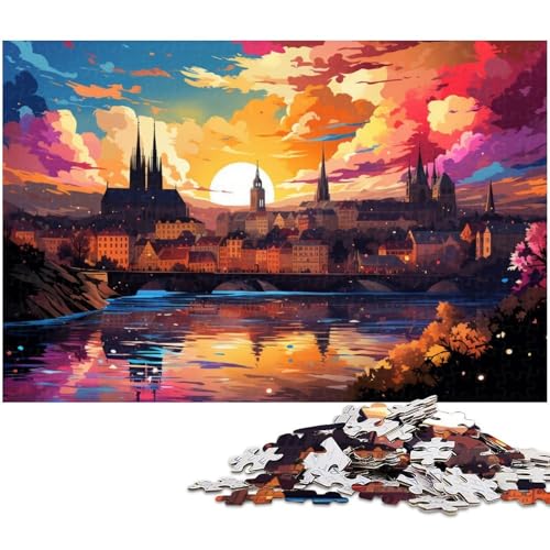 Puzzle für Erwachsene 1000 Teile Farbillustration der Tschechischen Schweiz Holzpuzzle – Lernspielzeug Familienspiele 1000 Teile (75 x 50 cm) von zouxangzz