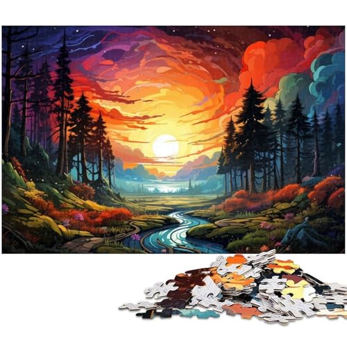 Puzzle für Erwachsene 1000 Teile Farbillustration des Bialowieza Waldes Papierpuzzle lustiges Geschenk 1000 Teile (38 x 26 cm) von zouxangzz