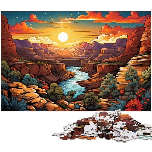 Puzzle für Erwachsene 1000 Teile Farbillustration des National Grand Canyon Puzzle EIN Kunstwerk für Teenager ab 14 Jahren 1000 Teile (75 x 50 cm) von zouxangzz