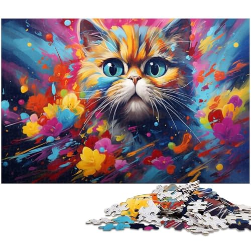 Puzzle für Erwachsene 1000 Teile Farbkatze Präzisionsschnitt tolles Geschenk 1000 Teile (75 x 50 cm) von zouxangzz