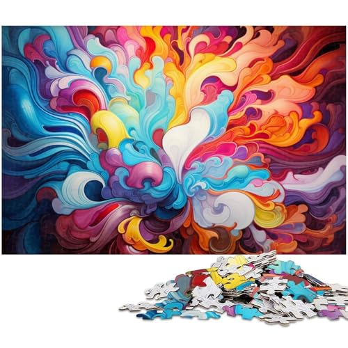 Puzzle für Erwachsene 1000 Teile Farbkunst Puzzles für Holzpuzzles pädagogisches Spielzeug zum Stressabbau 1000 Teile (75 x 50 cm) von zouxangzz