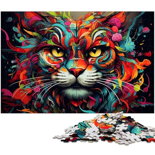 Puzzle für Erwachsene 1000 Teile Farblöwen Puzzles für Holzpuzzles pädagogisches Spielzeug zum Stressabbau 1000 Teile (75 x 50 cm) von zouxangzz