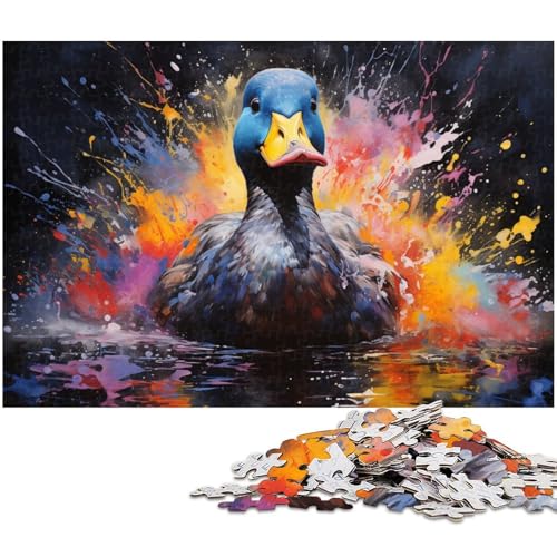 Puzzle für Erwachsene 1000 Teile Farbmalerei Enten Puzzle Spielzeug einzigartige Heimdekoration und Geschenke geeignet für Jugendliche ab 14 Jahren 1000 Teile (75 x 50 cm) von zouxangzz
