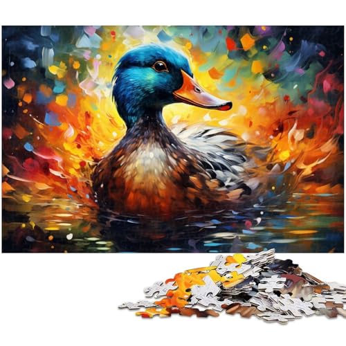 Puzzle für Erwachsene 1000 Teile Farbmalerei Enten Puzzles für Holzpuzzles pädagogisches Spielzeug zum Stressabbau 1000 Teile (75 x 50 cm) von zouxangzz