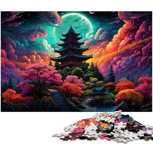 Puzzle für Erwachsene 1000 Teile Farbpagode Heimdekoration Puzzle 1000 Teile (75 x 50 cm) von zouxangzz