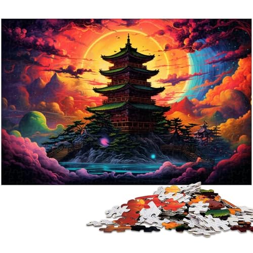 Puzzle für Erwachsene 1000 Teile Farbpagode Holzpuzzle – Lernspielzeug Familienspiele 1000 Teile (75 x 50 cm) von zouxangzz