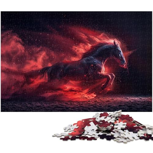 Puzzle für Erwachsene 1000 Teile Farbpferd präzise geschnittenes Puzzle ganze Familie (Größe 75 x 50 cm) von zouxangzz