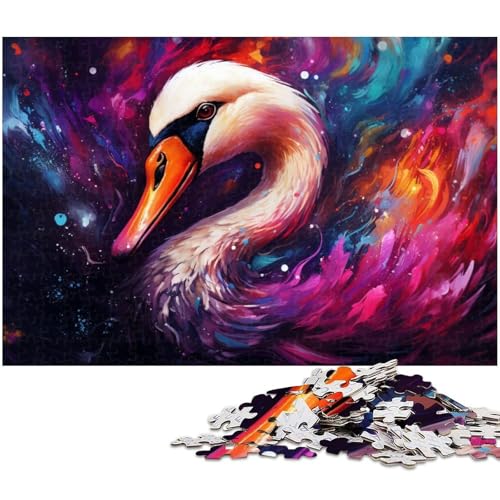 Puzzle für Erwachsene 1000 Teile Farbschwan Heimdekoration Puzzle 1000 Teile (75 x 50 cm) von zouxangzz