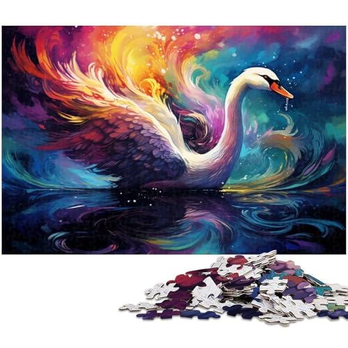 Puzzle für Erwachsene 1000 Teile Farbschwanen Puzzles für Holzpuzzles pädagogisches Spielzeug zum Stressabbau 1000 Teile (75 x 50 cm) von zouxangzz