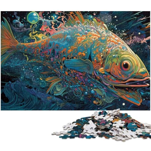 Puzzle für Erwachsene 1000 Teile Fisch Puzzle EIN Kunstwerk für Teenager ab 14 Jahren (Größe 75 x 50 cm) von zouxangzz