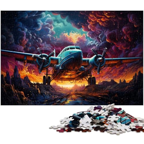 Puzzle für Erwachsene 1000 Teile Flugzeug im farbigen Himmel Puzzles für Erwachsene und Kinder Holzpuzzle Lernspielzeug 1000 Teile (75 x 50 cm) von zouxangzz