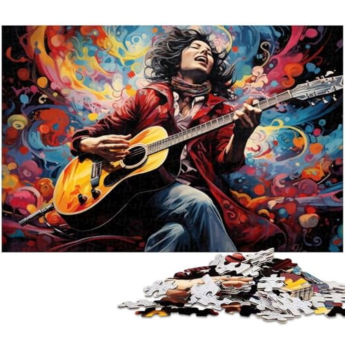Puzzle für Erwachsene 1000 Teile Frau spielt Gitarre Puzzle für Erwachsene Papierpuzzle Heimdekoration 1000 Teile (38 x 26 cm) von zouxangzz