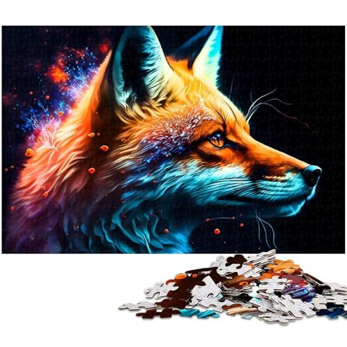 Puzzle für Erwachsene 1000 Teile Fuchs Holzpuzzle lustiges Geschenk (Größe 75 x 50 cm) von zouxangzz