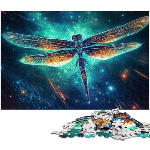 Puzzle für Erwachsene 1000 Teile Galaxie Libellen Puzzle für Holzpuzzles pädagogisches Spielzeug zum Stressabbau (Größe 75 x 50 cm) von zouxangzz