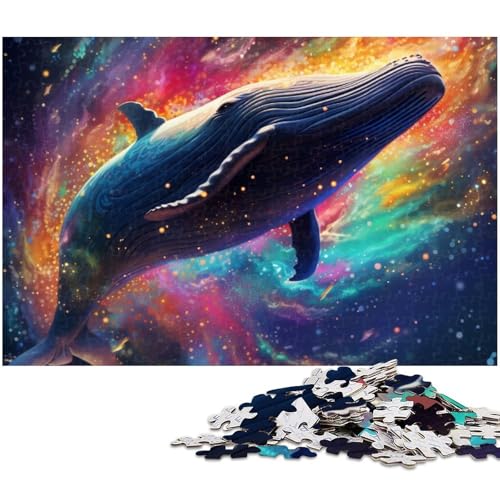 Puzzle für Erwachsene 1000 Teile Galaxien Blauwale Puzzles für Holzpuzzles pädagogisches Spielzeug zum Stressabbau (Größe 75 x 50 cm) von zouxangzz