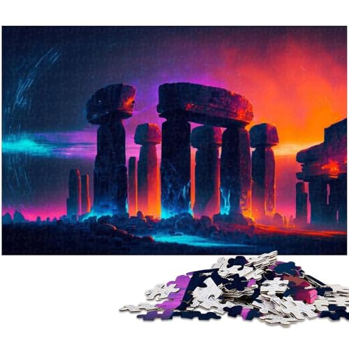 Puzzle für Erwachsene 1000 Teile Geheimnisse von Stonehenge Heimdekoration Puzzle (Größe 75 x 50 cm) von zouxangzz