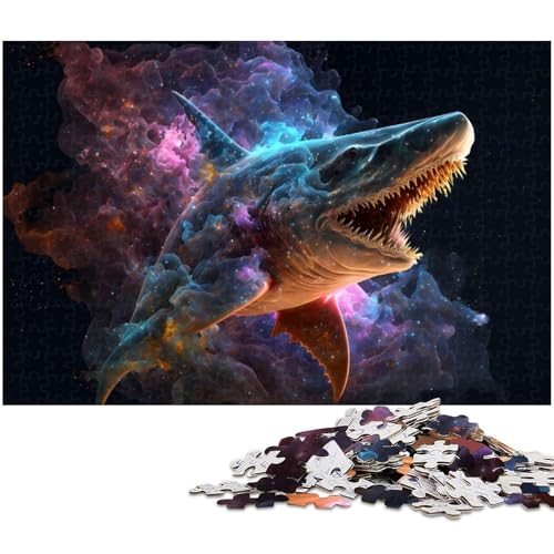 Puzzle für Erwachsene 1000 Teile Hai Puzzles für Holzpuzzles pädagogisches Spielzeug zum Stressabbau (Größe 75 x 50 cm) von zouxangzz