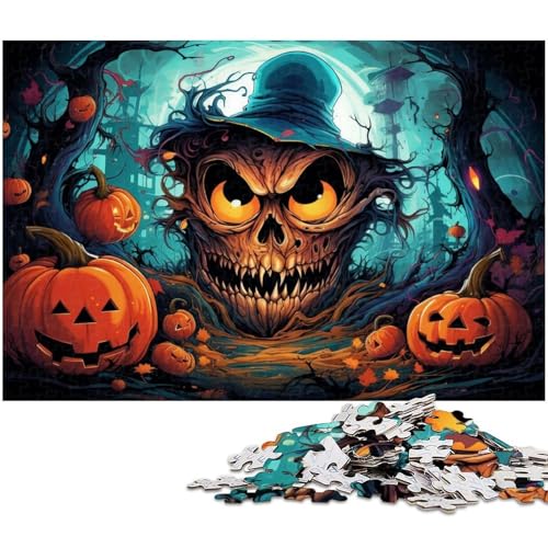Puzzle für Erwachsene 1000 Teile Halloween Fantasie Kürbis Papierpuzzle – Lernspielzeug Familienspiele 1000 Teile (38 x 26 cm) von zouxangzz