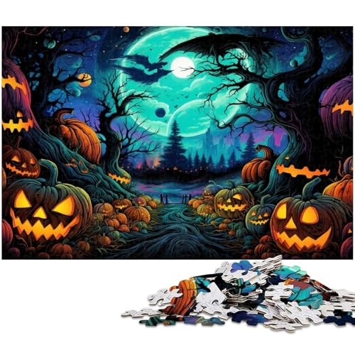 Puzzle für Erwachsene 1000 Teile Halloween Horror Night Herausforderndes Spielspielzeug Weihnachtspuzzle Geschenke 1000 PCS (38x26cm) von zouxangzz