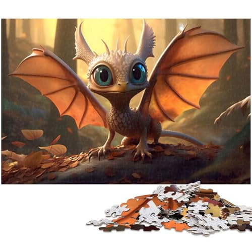 Puzzle für Erwachsene 1000 Teile Herbst Babydrache anspruchsvolles Spiel Spielzeug Weihnachtspuzzle Geschenke (Größe 75 x 50 cm) von zouxangzz