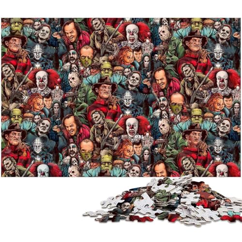 Puzzle für Erwachsene 1000 Teile Horrormonster anspruchsvolles Spiel Spielzeug Weihnachtspuzzle Geschenke (Größe 38 x 26 cm) von zouxangzz