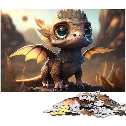 Puzzle für Erwachsene 1000 Teile Kleiner hellbrauner Drache Puzzle für Erwachsene Holzspiele für die ganze Familie Weihnachts und Geburtstagsgeschenke (Größe 75 x 50 cm) von zouxangzz